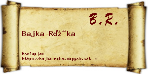 Bajka Réka névjegykártya